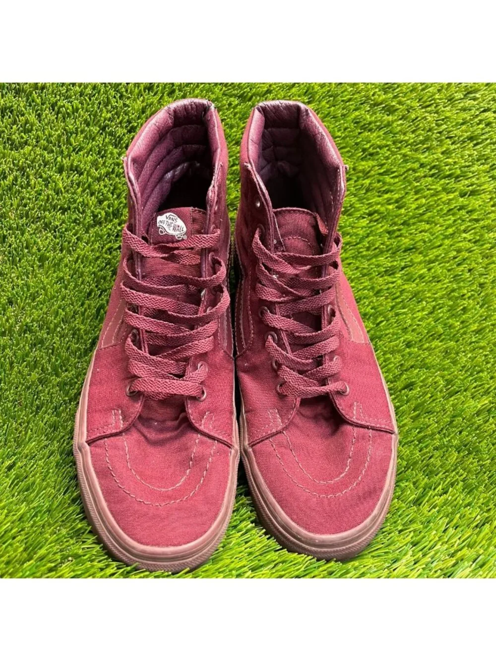 Vans Sk8-Hi Reissue Mens Size 9 Womens 10.5 Maroon Athletic Skate Shoes Sneakers